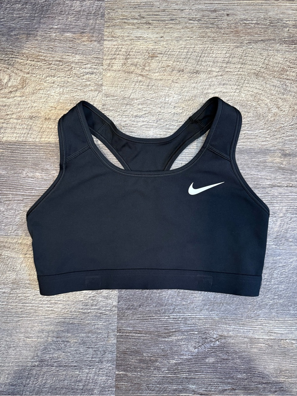 Nike Dri-Fit Sports Bra Black Medium Support Racerback Athletic M